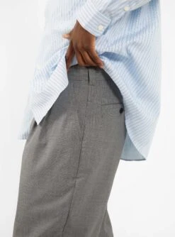 Classic Trousers Grey Melange Pinstripe -Deals Curated Attire Store 18.03.22 garbstore1234484