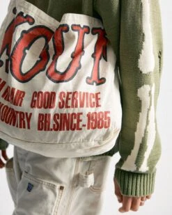 5G Cotton Knit BONE Crew Sweater Khaki -Deals Curated Attire Store 21.03.24 garbstore yuta0154