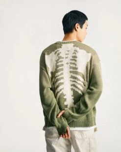 5G Cotton Knit BONE Crew Sweater Khaki -Deals Curated Attire Store 21.03.24 garbstore yuta0208