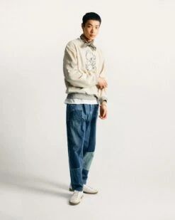 Peckish Little Bear Crewneck Ecru & Grey -Deals Curated Attire Store 21.03.24 garbstore yuta0368