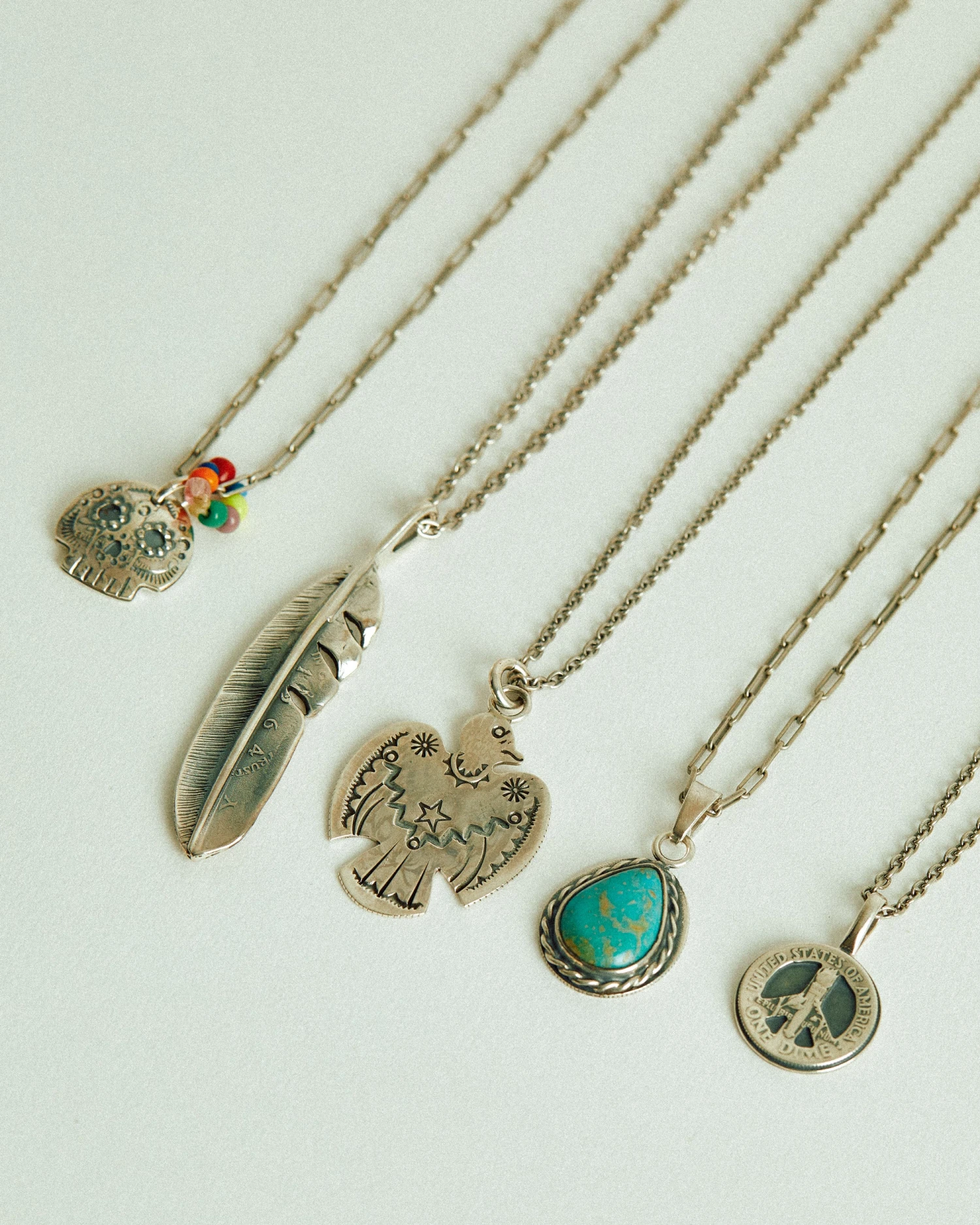 10 Cent Turquoise Teardrop Pendant Necklace Silver 4 10 Cent Turquoise Teardrop Pendant Necklace Silver - Image 4