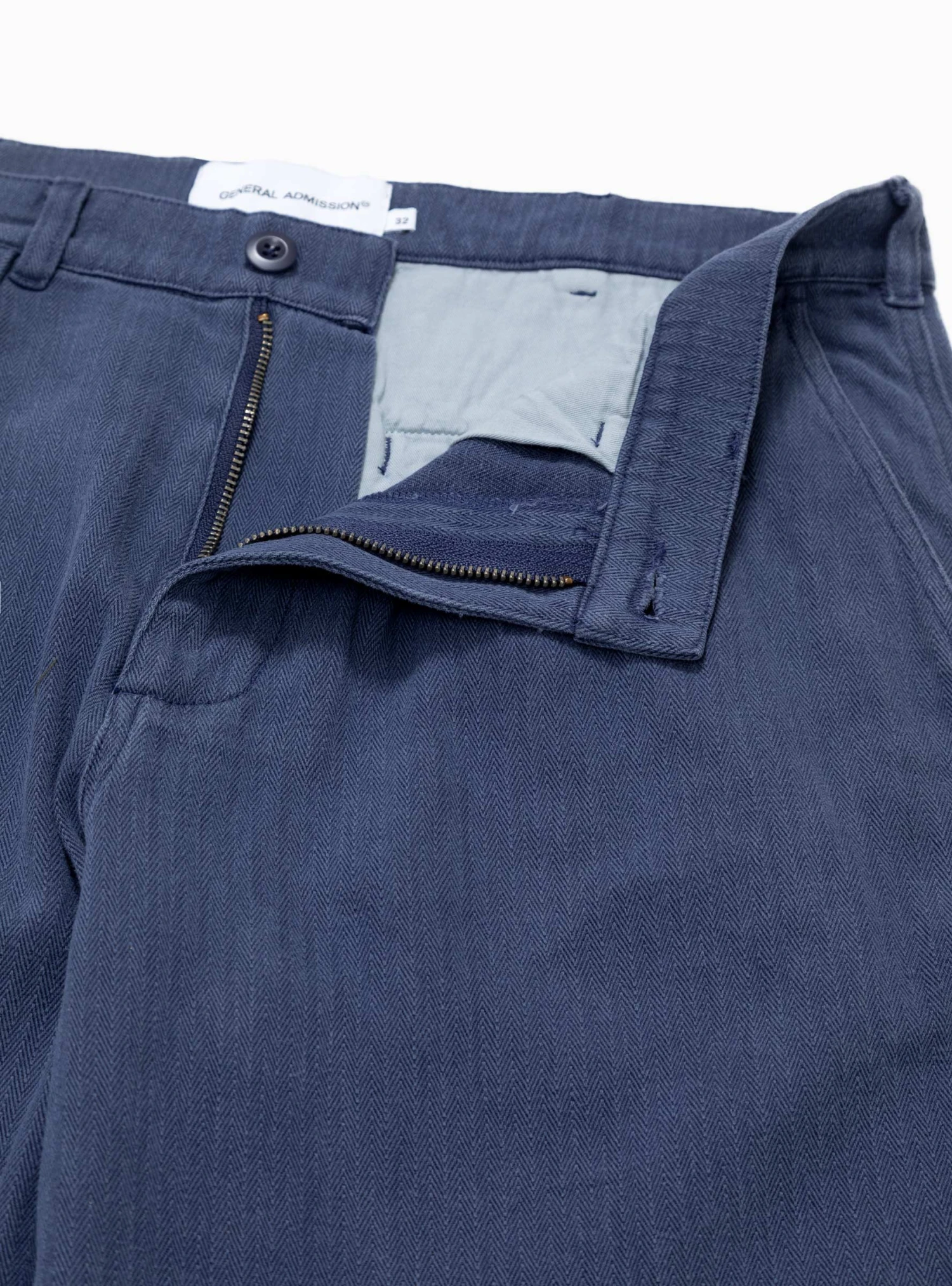 Pleated Herringbone Trousers Navy 5 Pleated Herringbone Trousers Navy - Image 5