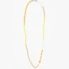 Long Venetian Glass Bead Necklace Orange & Yellow