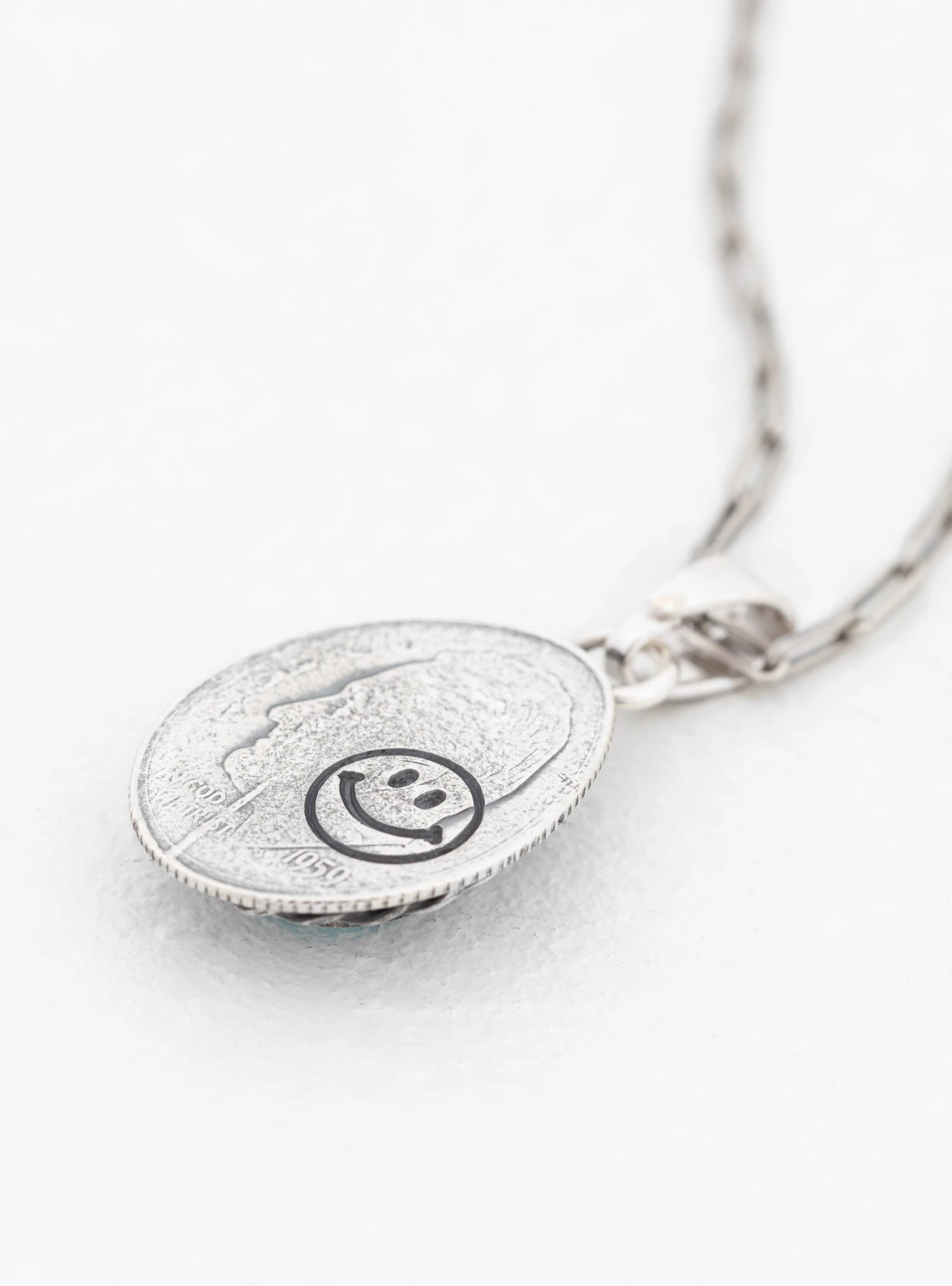 10 Cent Turquoise Teardrop Pendant Necklace Silver 3 10 Cent Turquoise Teardrop Pendant Necklace Silver - Image 3