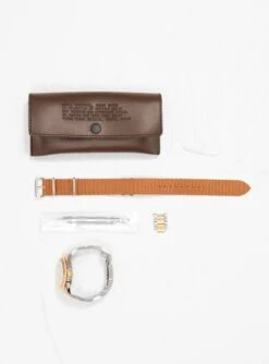 BRWN GMT 40 Diver Watch Brown, Gold & Silver 9 BRWN GMT 40 Diver Watch Brown, Gold & Silver -Deals Curated Attire Store 30187504 Two ToneDateGMT40Watch Brown VAGUEWATCHCO. 5