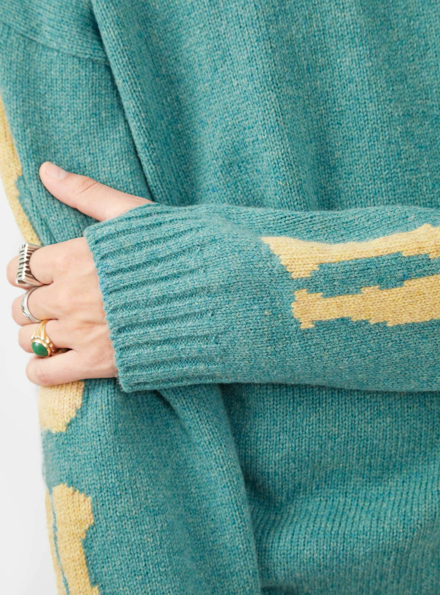 BONE 5G Wool Sweater Sax Blue 5 BONE 5G Wool Sweater Sax Blue - Image 5