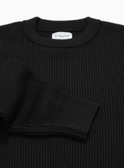 Extra Fine Wool Sweater Black -Deals Curated Attire Store 30228702 Extra Fine Wool Rib Knit Pullover Black YONETOMI 2
