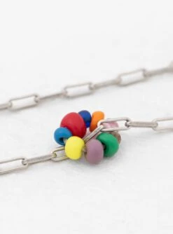 Flower Skull & Beads Pendant Necklace Silver -Deals Curated Attire Store 30239036 Flower Skull Beads Pendant Silver NORTH WORKS 3