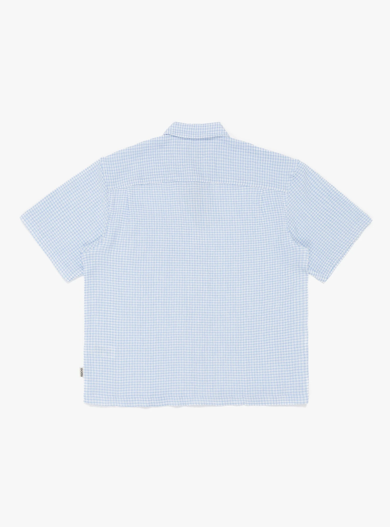 Stüssy Flat Bottom Crinkled Shirt Blue Check 3 Stüssy Flat Bottom Crinkled Shirt Blue Check - Image 3