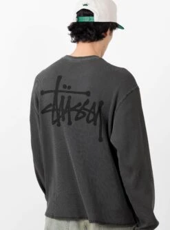 Stüssy Basic Stock LS Thermal Washed Black -Deals Curated Attire Store 30277830 Basic Stock LS Thermal Washed Black Stussy c