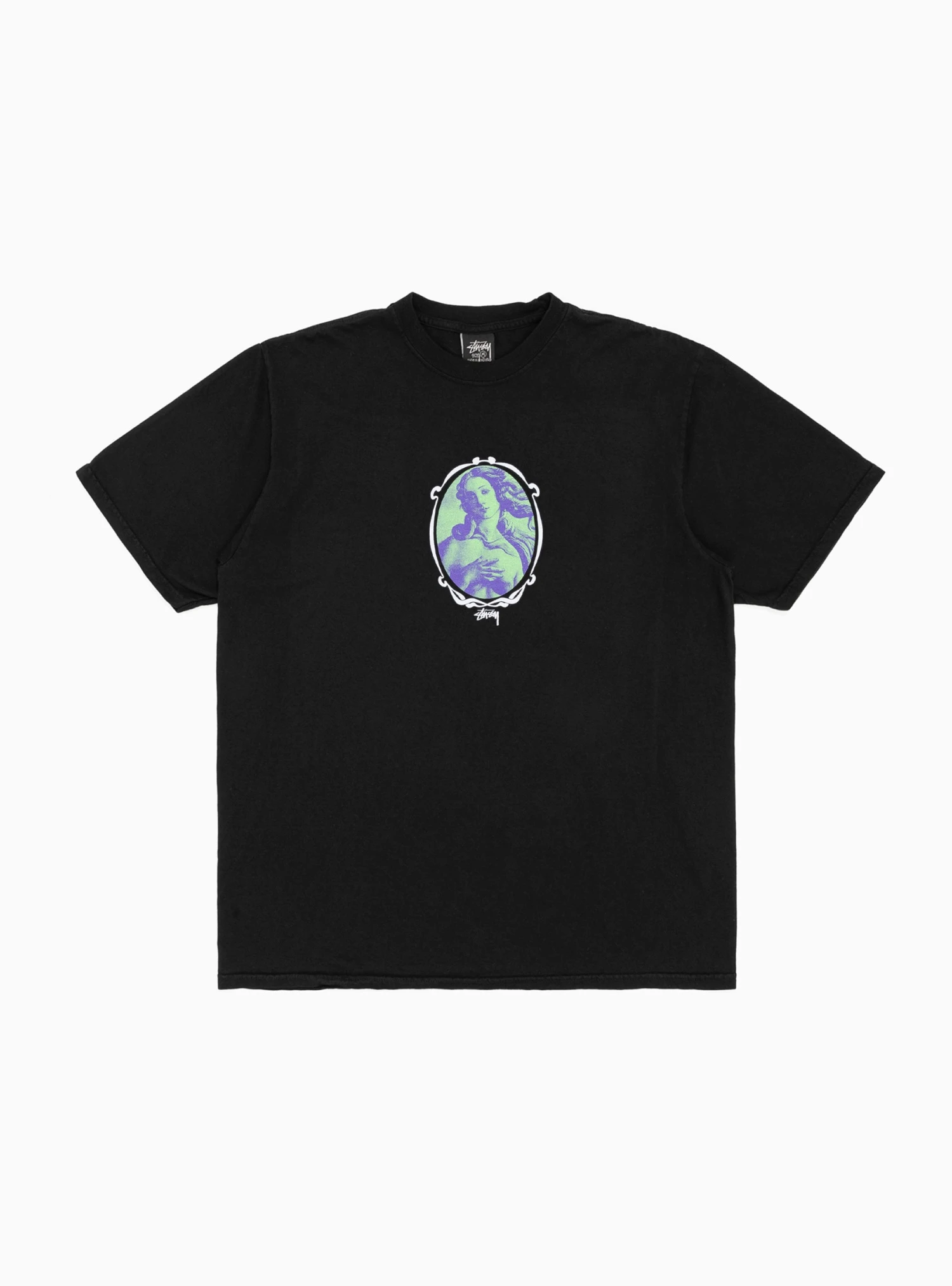 Stüssy Venus Oval Pigment Dyed Tee Black 1 Stüssy Venus Oval Pigment Dyed Tee Black