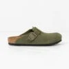 Birkenstock Boston Suede & Oiled Leather Sandal Thyme