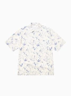 Printed Shirt Ecru & Blue