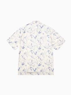 Printed Shirt Ecru & Blue -Deals Curated Attire Store PrintLinenShirt3